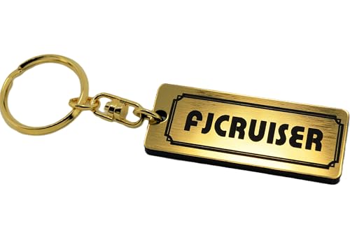 

QA-414-1 FJCRUISER Keychain Gold Black 2-layer acrylic 2-ring Gold FJ Cruiser Keyless Custom Parts Muffler Seat Cover Wheel Emblem Aero Height Ad