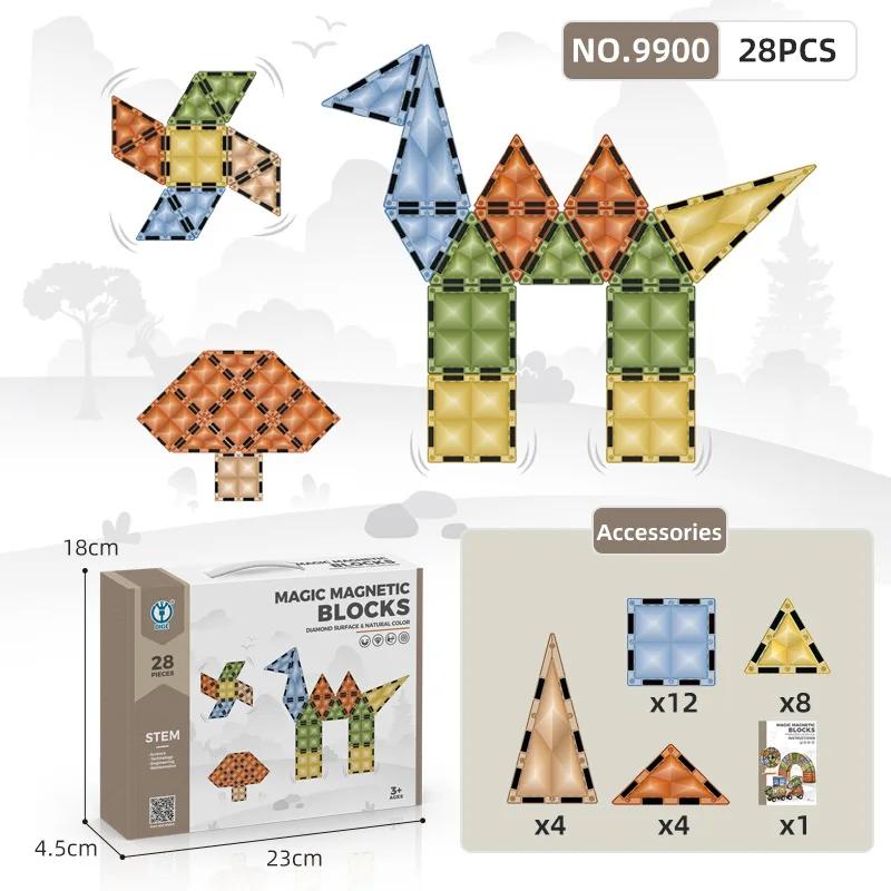 4D Diamond Color Magnetic Puzzle Building Blocks DIY Building Boys Girls Gift Puzzle Montessori STEM Science Experiment Toy