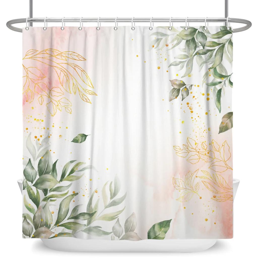 Floral Duschvorhang für Badezimmer Vintage Blume Schmetterling Wasserdichter Stoff Boho Badewanne Badezimmervorhang Mit Haken 180x240