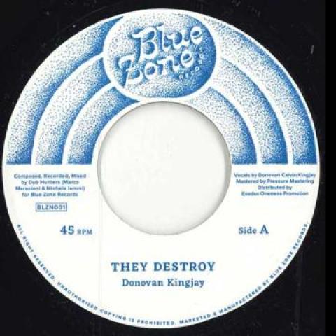 7inch Record DONOVAN KING JAY / DUB HUNTERS - They Destroy / They Riddim BLZN001 Blue Zone EU 2024 Europe Reggae, Ska & Dub