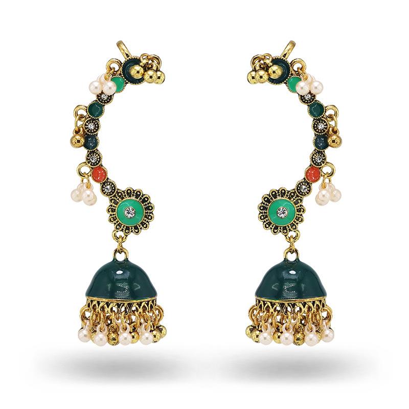 

Серьги Цветочный элемент Клип для ушей Винтажный стиль Серьги-гвоздики Ид аль-Фитр Лассер Байрам