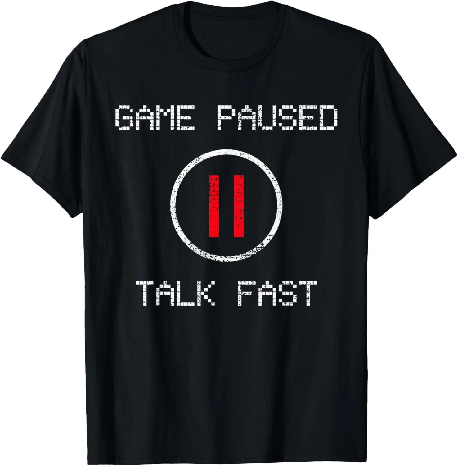 Game Paused Funny Saying Gamer T- Shirt 2XL