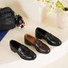 Cowhide Version! Low-soled Loafers for Women's 2025 Autumn and Winter New Versatile Commuting Lazy People Pedal Small Black Leather Shoes