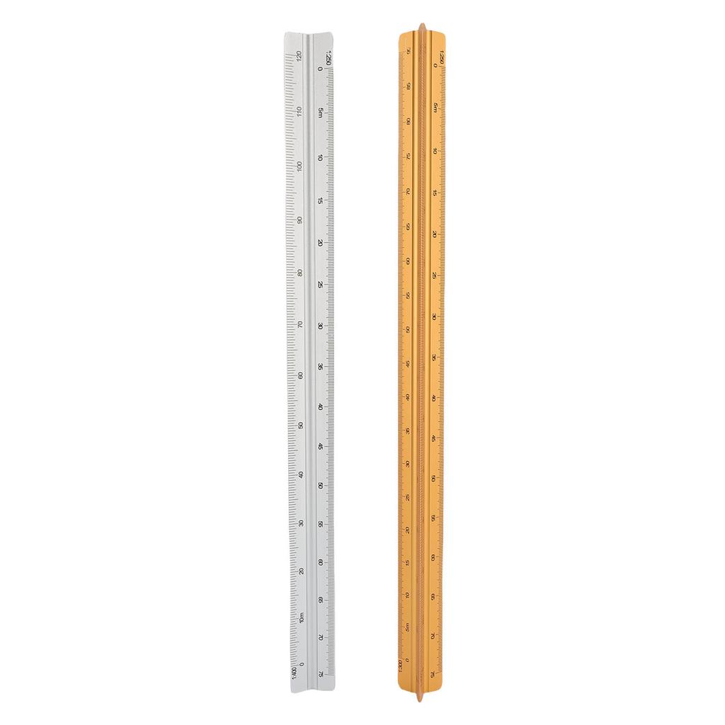 Architectural Scale Ruler 30cm Range Aluminum Accurate Concave Design Multifunctional Triangle Draft