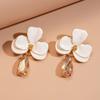European and American diamond-set metal wind splicing flower earrings light luxury high-end earrings fashionable versatile personalized earrings