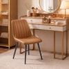 Dining Chairs, Set of 2, Curved Backrest and Seat, Synthetic Upholstery, 51 x 61 x 78 cm, Brown
