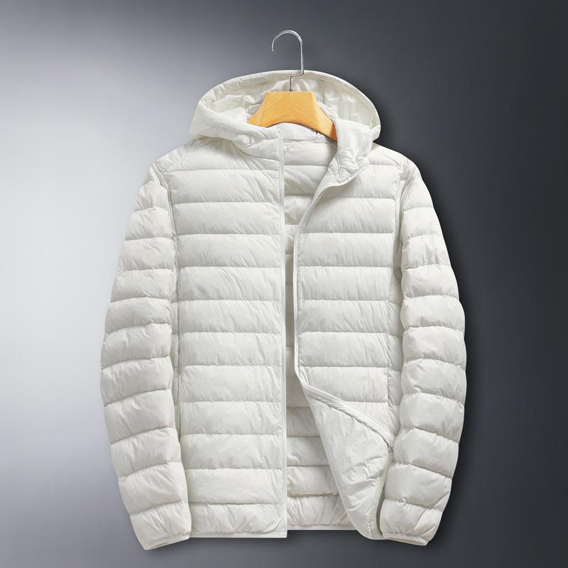 Herbst/Winter Herren Leichte Kurze Daunenjacke – Mit Kapuze und Warm