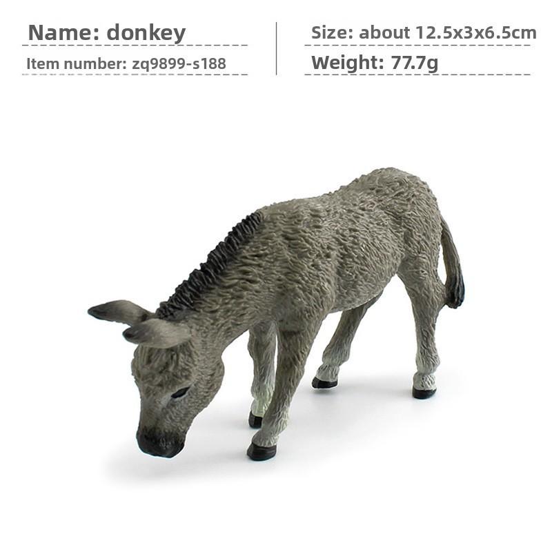 Farm Animal Pvc Model Set With Static Donkey Figures For Collectors And Decor