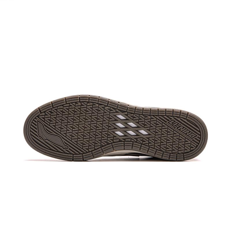Li Ning Trendy Lightweight Non-Slip Wear-Resistant Low-Top Skate Shoes Men Sneakers Brown Gray AEPU047-6