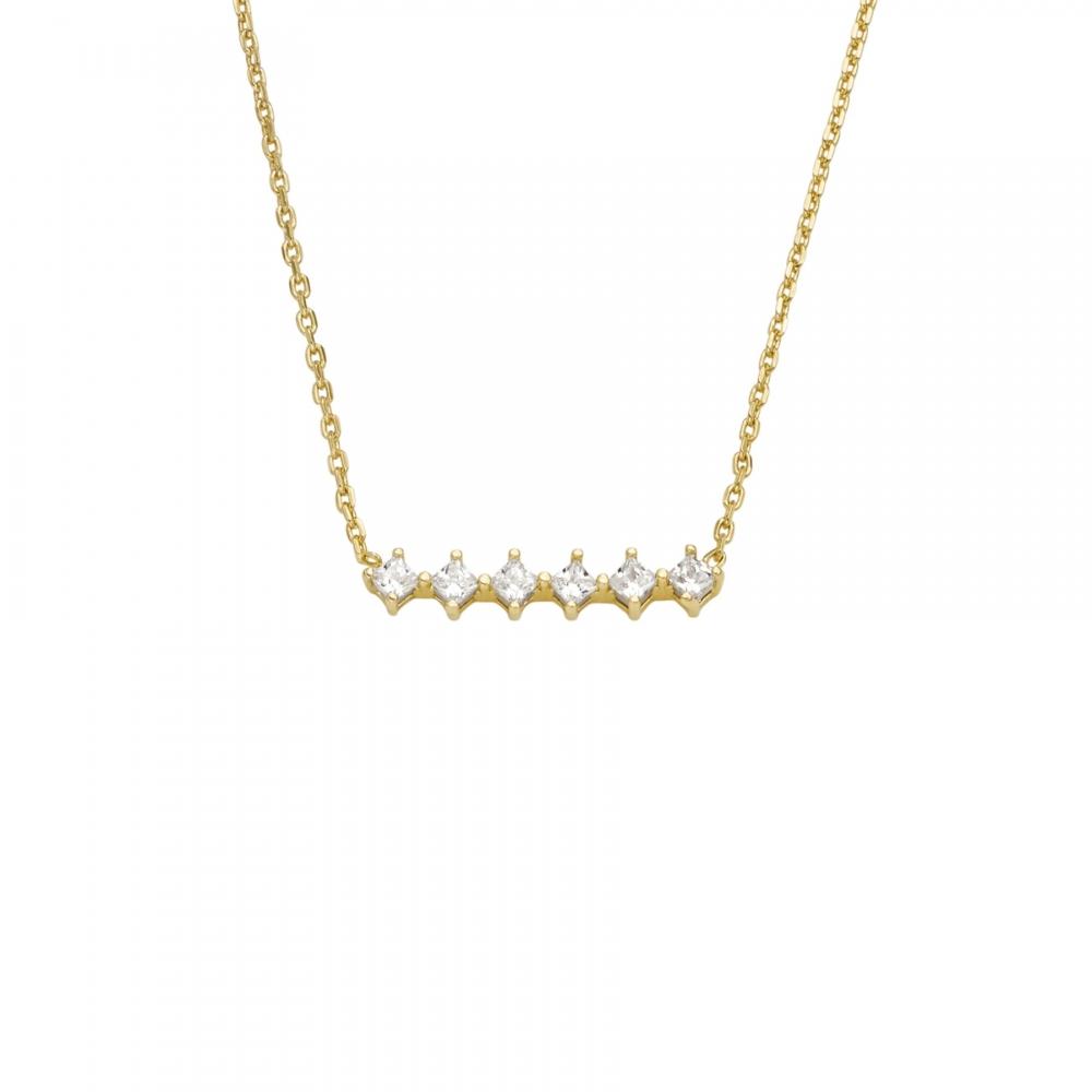 

Fossil Women s Hazel Classic Glitz Gold-Tone Brass Station Necklace