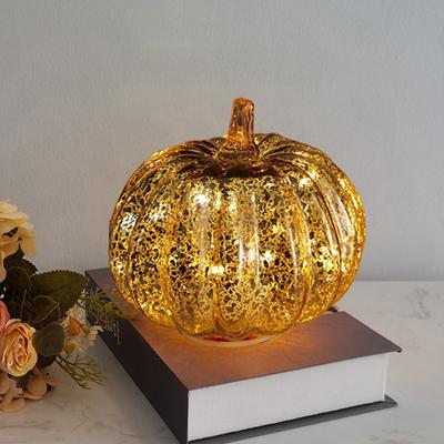 Halloween Twinkle Light Pumpkins Timer Starry Night Glass Pumpkins Fall Thanksgiving Decorations for Home Bedroom Bathroom Hallway