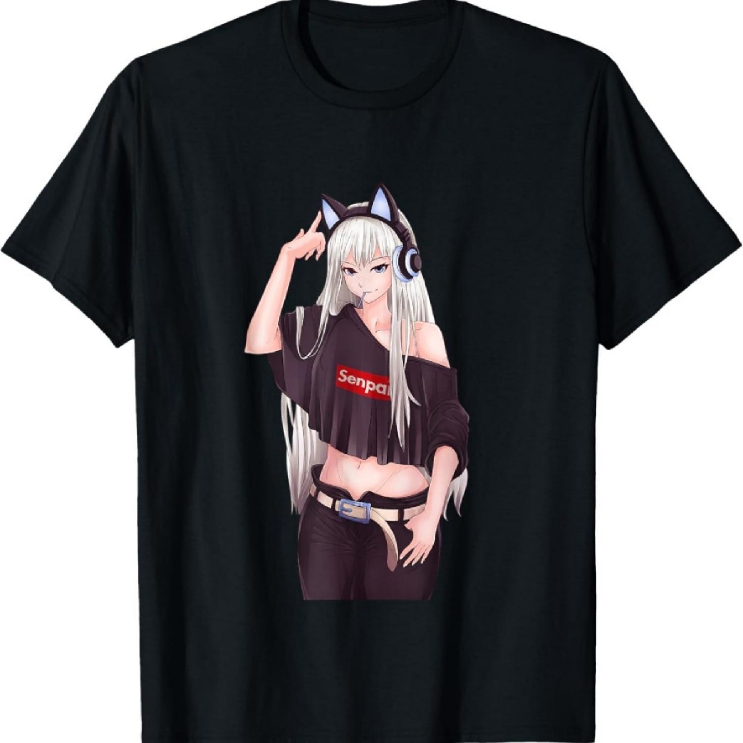 

Anime Aesthetic Girl Ecchi Senpai Style T-Shirt XXXXXL чорний
