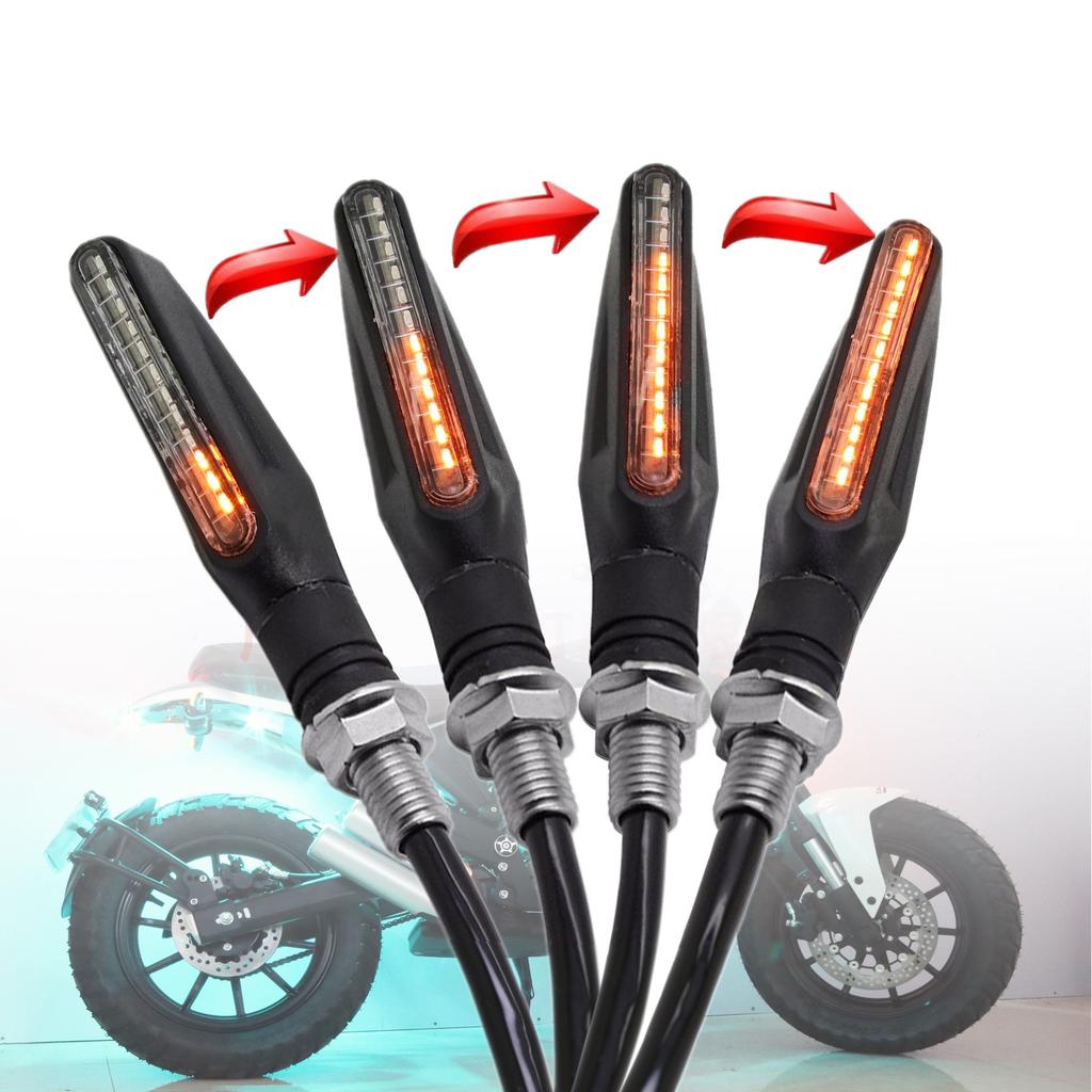 In Stock Motorcycle 12 LED Turn Signals Blinker Tail Flowing Light Motor Flashing Steering Lights Stop Indicator Signal IP68