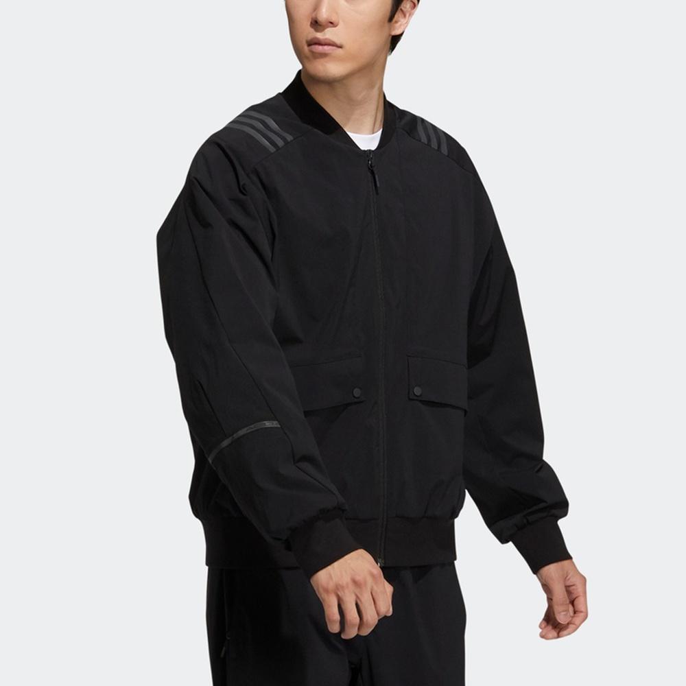 Herren Adidas Sportlich Stilvoll Einfarbige Logo Minimalistische Jacke Schwarz H40231