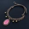Rhodonite Necklace, Gemstone 999 Copper Wire Wrapped Necklace, Handmade Jewelry, Birthday And Anniversary Gift For Her