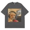 Summer Latest Style Fun Cat Print Pure Cotton TShirt Breathable Comfortable Fashionable Trendy Couples Outfit Streetwear