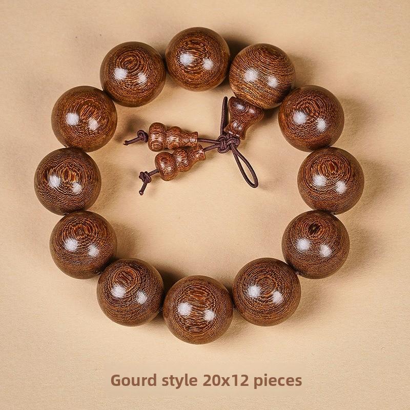 Goldenes Seiden-Sandelholz Armband 2.0 Altes Material Holz Buddha Perlen Armband für Männer und Frauen Paarschmuck Sandelholz Rosenkranz Kultureller Spielschmuck