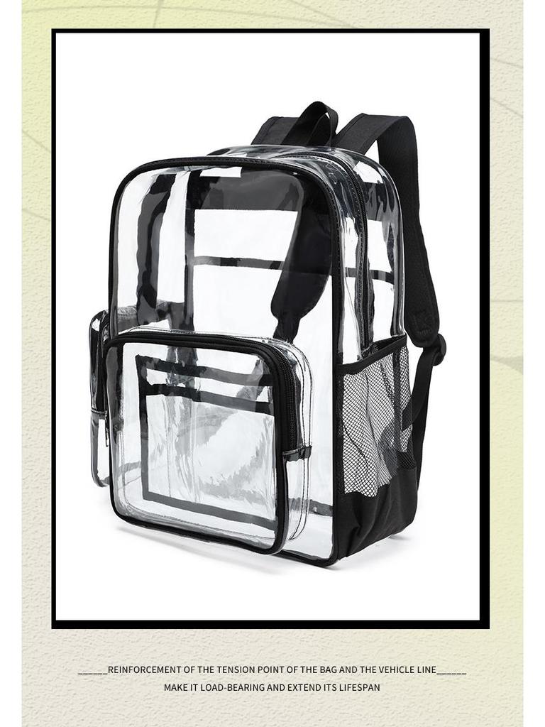 Large Capacity Waterproof Transparent PVC Backpack for Students and Travelers