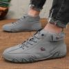 Trendy Men's Boots Retro Versatile on The Streets Comfortable for Commuting Soft Soled Casual Shoesanti Slip Motorcycle Boots