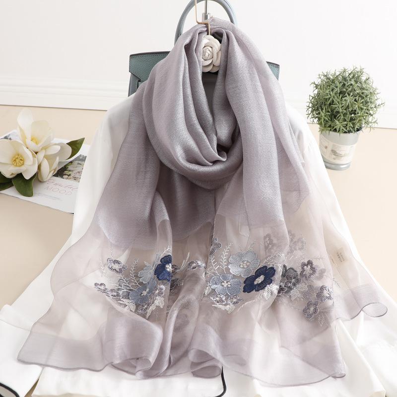 Nou Brand 2025 Iarnă Hijab Mătase Lână Broderie Eșarfe Femei Călătorie Plajă Poncho Șal Eșarfă Batic Foulard Femme Pașmină