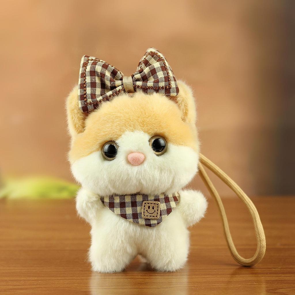 Adorable Sweetheart Cat Plush Keychain - Cartoon Doll Charm for Bags & Souvenir Accessory