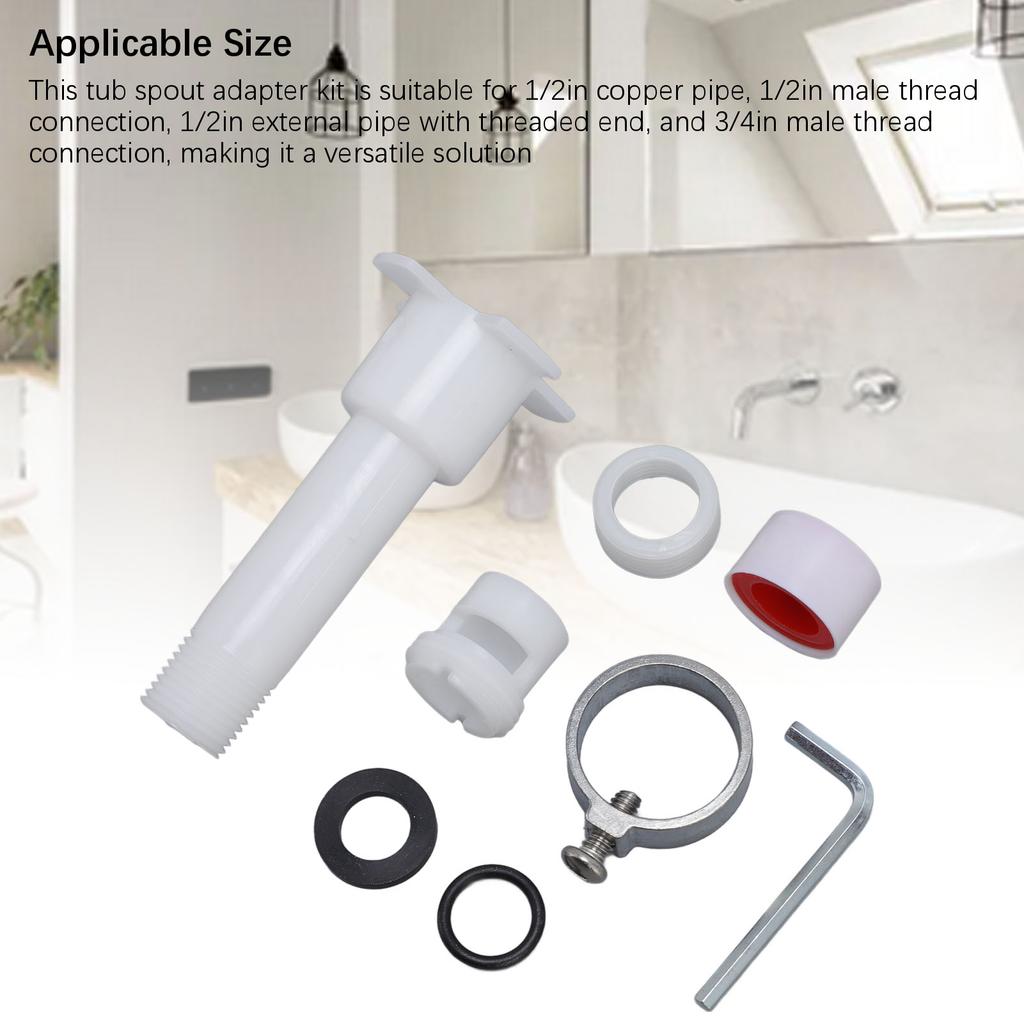 4 in 1 Wannenarmatur-Adapter-Set Dusche Badewannenarmatur Umsteller mit Montagewerkzeugen für 1/2 Zoll und 3/4 Zoll Rohrgewinde