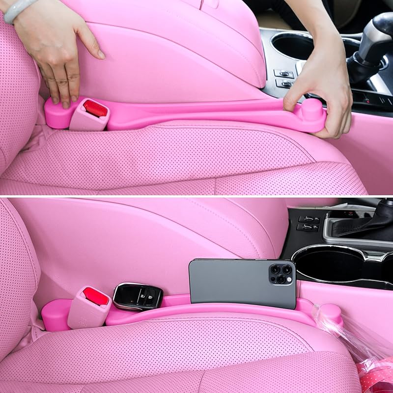 Car Seat Gap Filler Set Of 2, Soft Foam Multifunctional Seat Side Gap Filler With Organizer & Hook Function, 3In1 Gap Stopper Universal Fit Car SUV