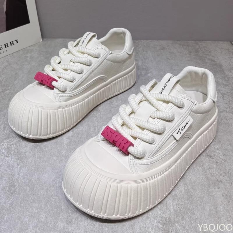 Women's Spring New Versatile Thick Soled Height Increasing Shoes Sporty Casual Simple Comfortable Versatile Board Shoes