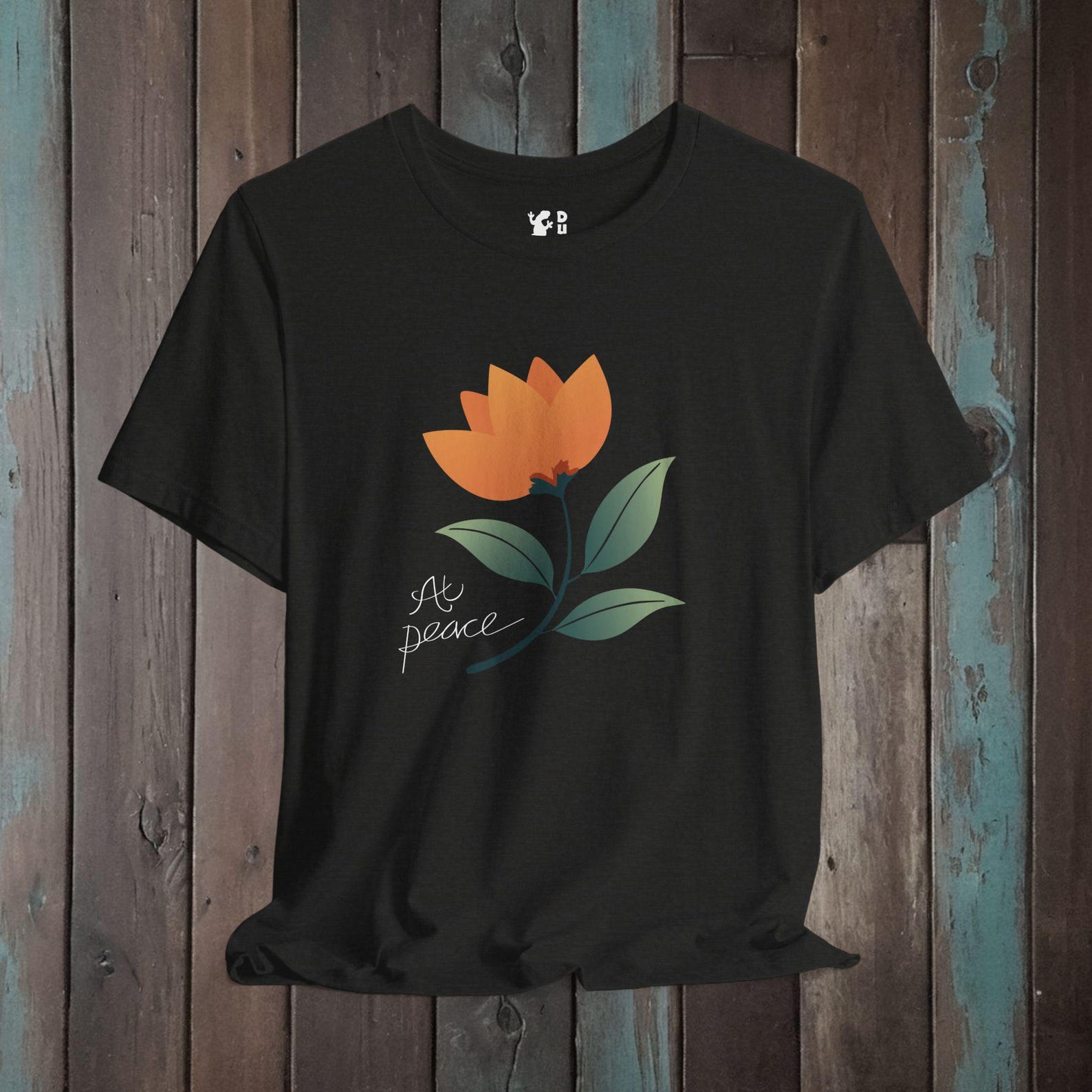At peace flower tee shirt. Let your spirit drift on the breeze. XL