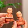 Zen Monk Figurine: Cute Little Novice for Tea Table or Office Desk Decoration