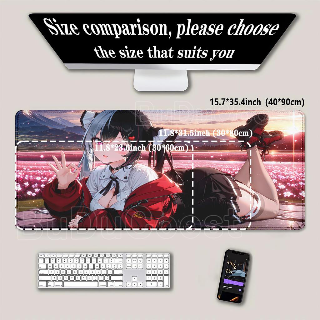 Neverness To Everness Lacrimosa NTE Mousepad Kawaii Anime Girl Mouse Pad PC Non-Slip Rubber Edge Locking Gaming Office Desk Mat