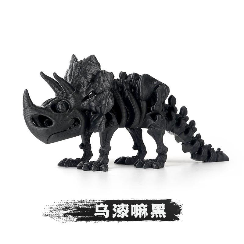 3D Printed Realistic Triceratops Dinosaur – Full Movable Jointed Model, Desktop Craft Decor & Novelty Gift for Kids