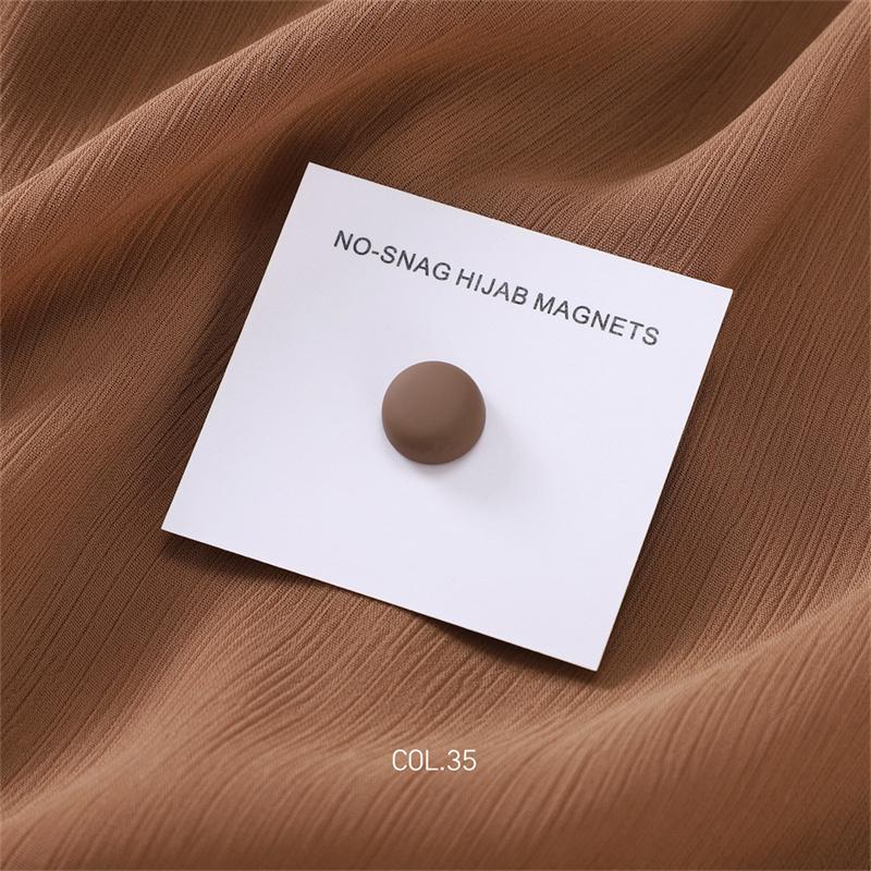 New 54color Matte Silk Scarf Hijab Magnet Brooch Strong Magnetic Buttons Round Shawl Dual-use Collar Clip Cufflinks