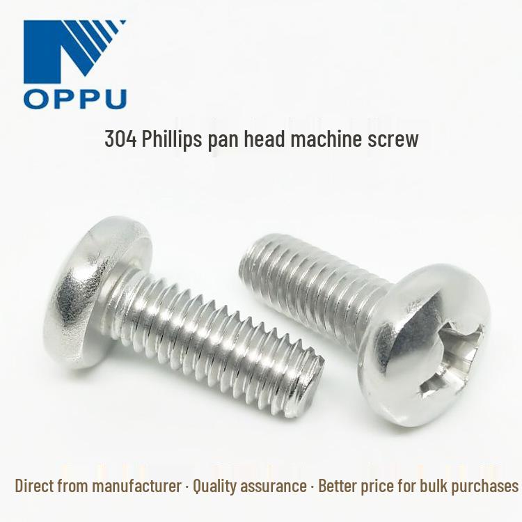 In-Stock 304 Stainless Steel Phillips Pan Head Machine Screw GB818