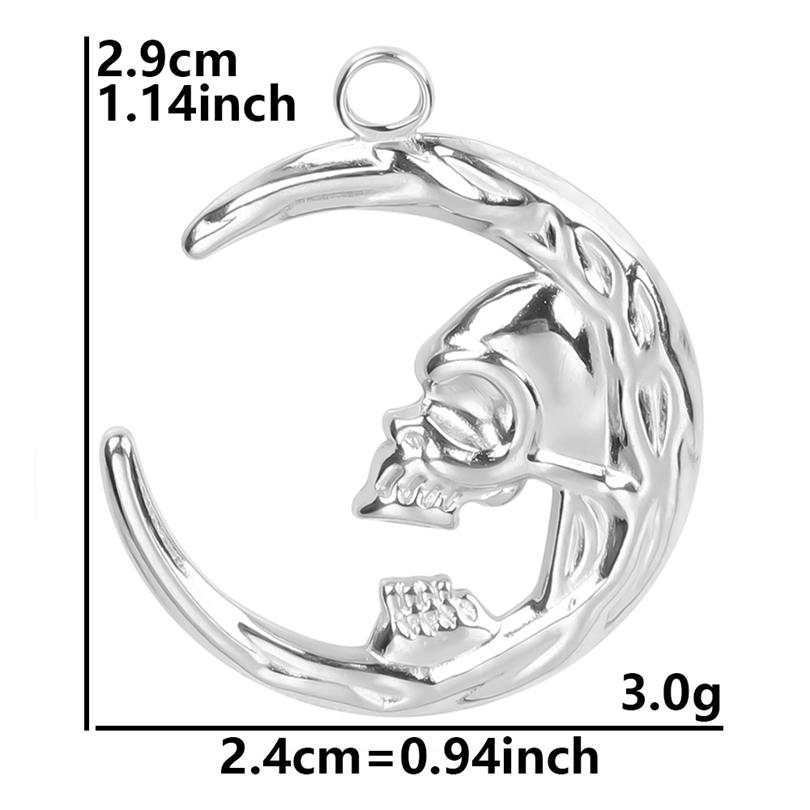 Fashion Moon Charm Pendant Metal 304 Stainless Steel Charms For Jewelry Making Supplies Wicca Components DIY Earrings Bracelets