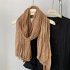 Versatile Pleated Solid Color Spring And Autumn Japanese Cotton And Linen Silk Scarf Silk Scarf Women'S Literary Autumn And Winter Shawl Korean