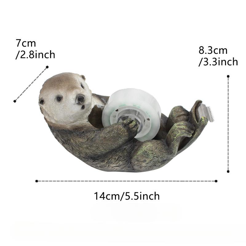 Otter Tape Dispenser, Creative Stationery Ornament, Resin Tape Cutter, Desktop Decoration Tape Dispenser