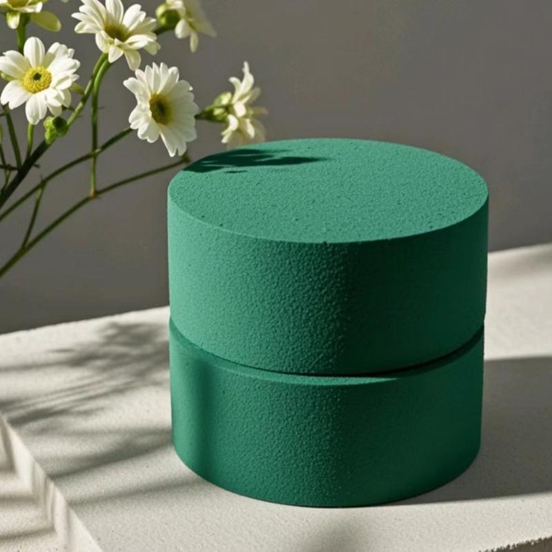 Spugna Floreale Verde 10X4Cm Blocco di Spugna Floreale Rotondo Spugna Floreale Multiuso per Fiori Secchi Blocco di Spugna Floreale Kit per Composizioni Floreali Fai da Te