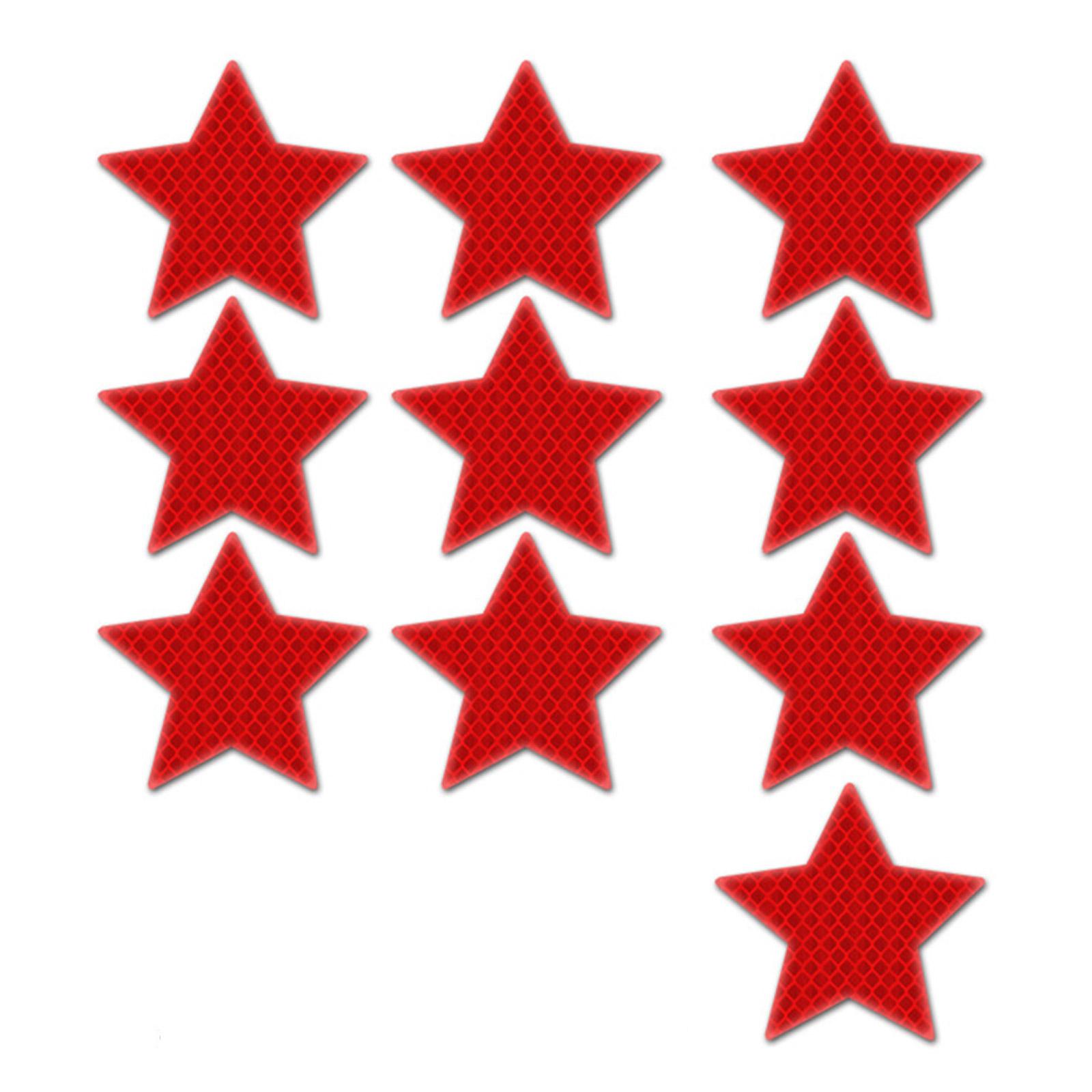 

Набор из 10 светоотражающих наклеек в виде звезд, самоклеящихся для грузовиков, мотоциклов, автомобилей и велосипедов, стильные цвета для повышения безопасности в ночное время красный
