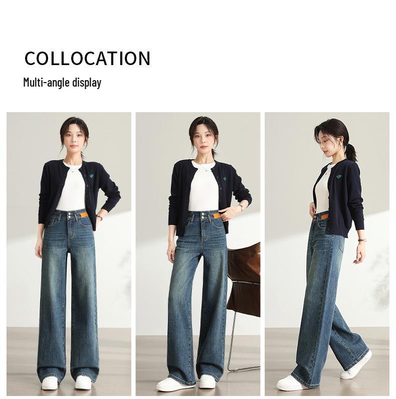 Women's High Waist Slimming Jeans - Spring/Autumn Straight Leg & Wide Leg Styles, Petite Fit