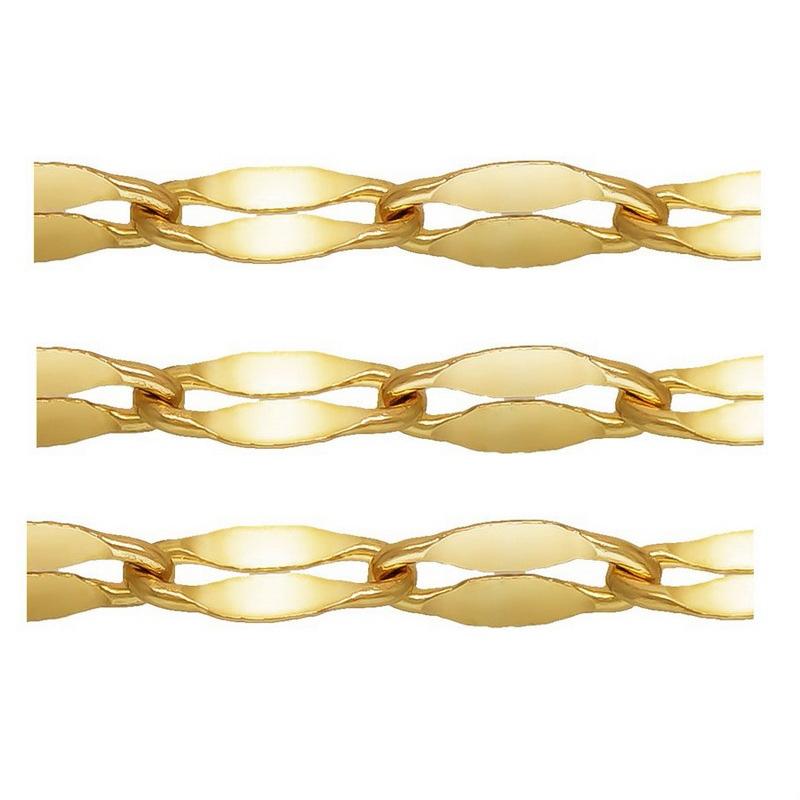 E381 1.6MM 14k Gold Filled Chain Lip Charm Connector Link Chain Gold Gf Roller Permanent Jewelry Chains for Diy