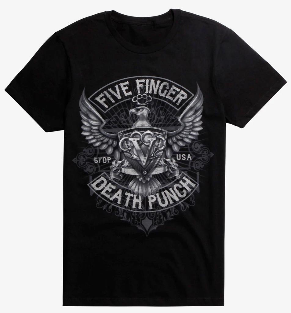 Five Finger Death Punch 5FDP SILVER EAGLE CREST T-Shirt NEW Official & Licensed