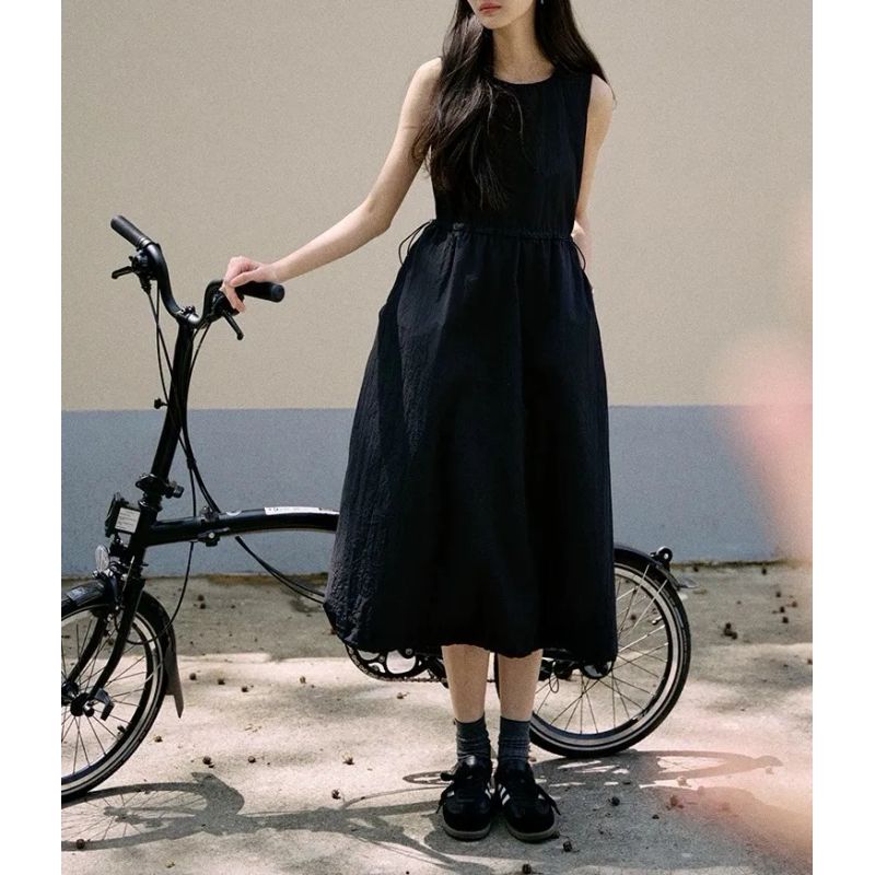 

Jicouture Urbancore Series Vest-Style Functional Sense Dress Women Straight Waist Hugging Half Skirts Reef Black [In Stock]] L