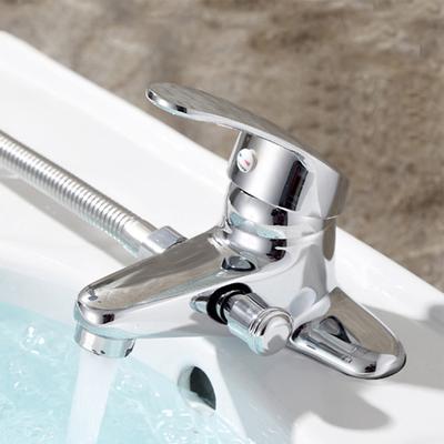 Bath Faucet Water Mixer Tap Press Switch Control Single Handle