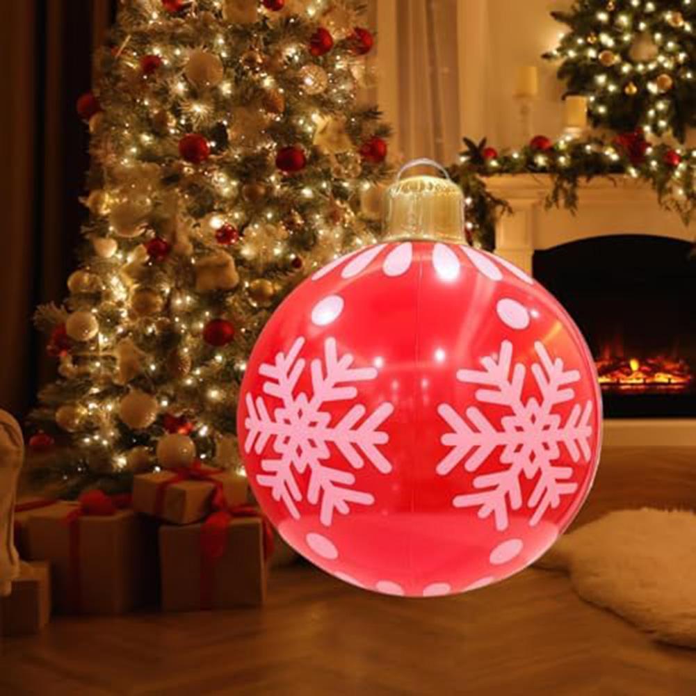 Aufblasbare Weihnachts-Außenkugeln 24 Zoll PVC-Material Wasserdicht für Garten Rasen Terrasse Für festliche Feiertagsdekoration