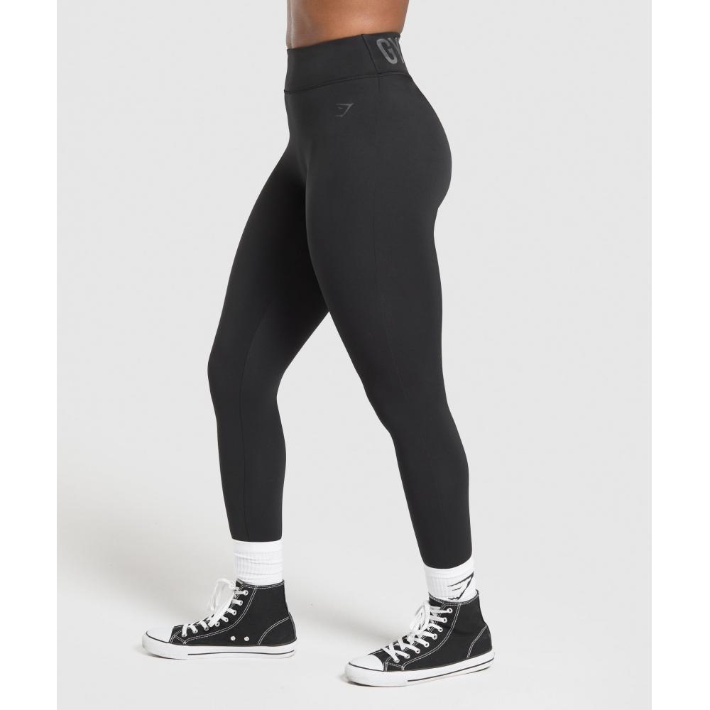 Gymshark Wordmark Graphic Leggings Black B4b1j Bb2j