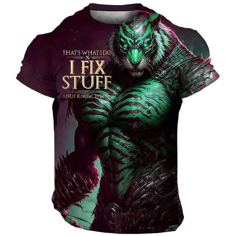 

Забавная мужская футболка с 3d принтом льва, футболка с героями мультфильмов, модные топы с короткими рукавами, летняя повседневная уличная футболка большого размера, мужская одежда XXL