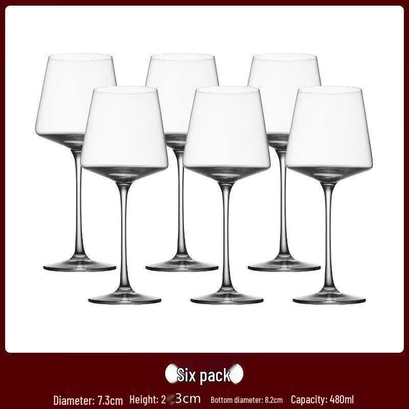 ZISIZ Luxury Crystal Burgundy Wine Glass Set