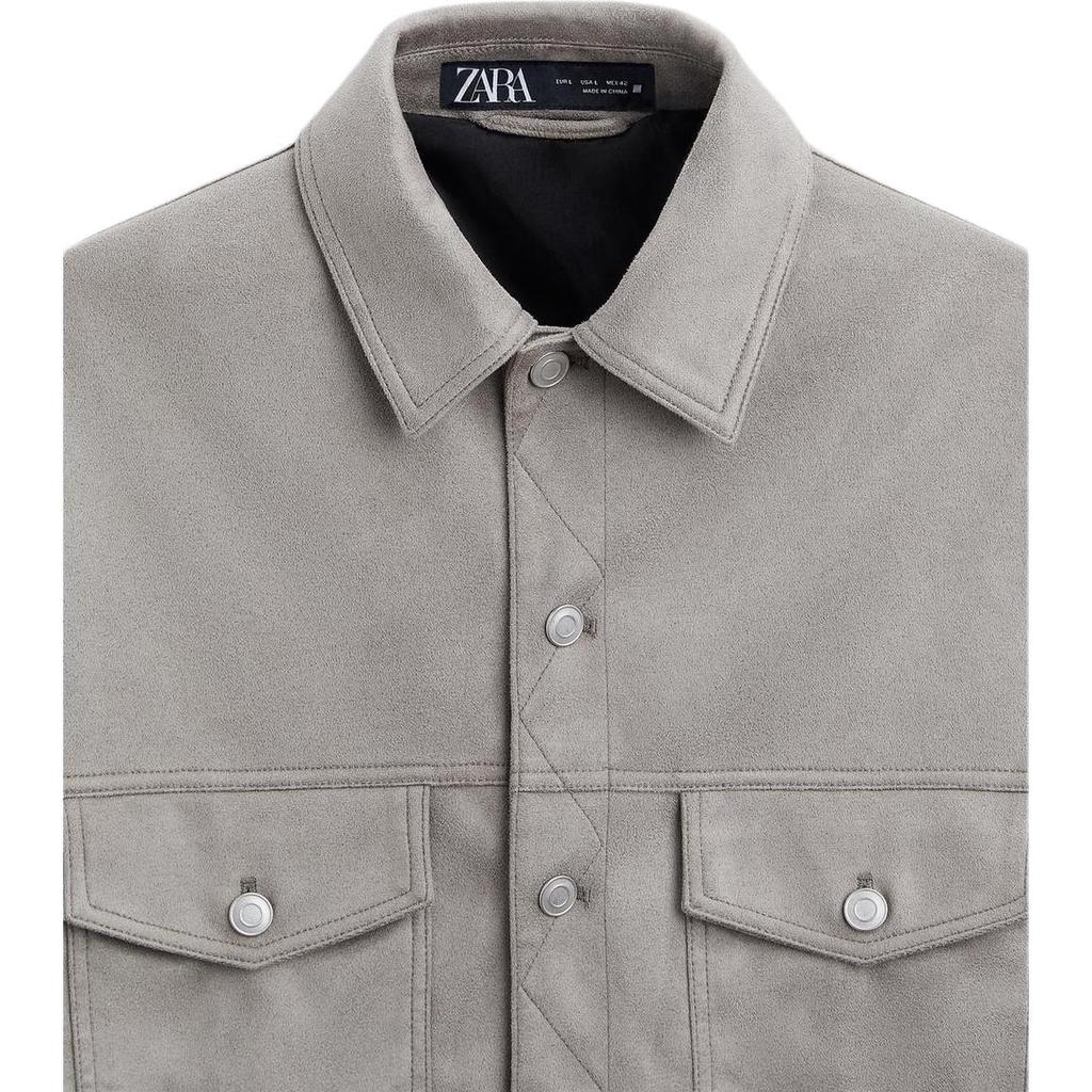 Zara Collar Long Sleeve Jacket Men Jackets Gray 03548304802-33