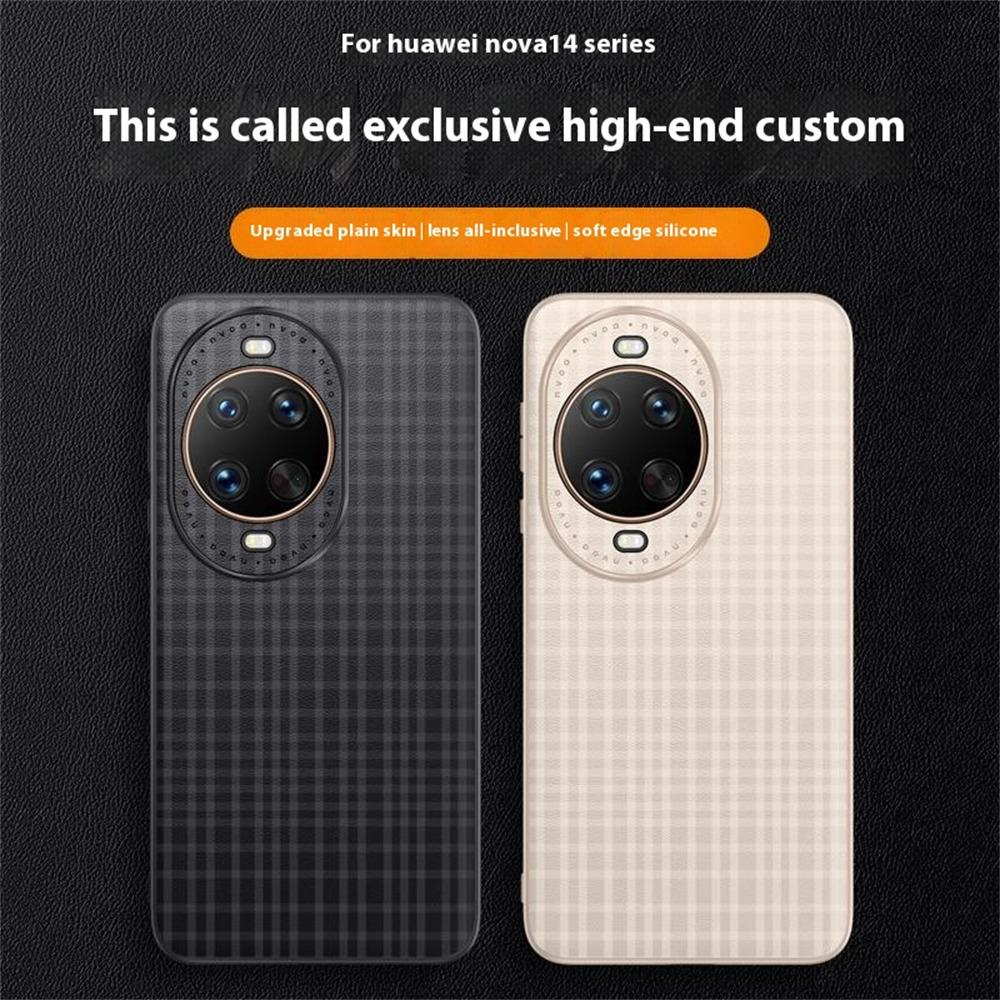 For Huawei Nova 14 Pro 5G Case Plaid Texture PU Leather+TPU Protective Phone Cover